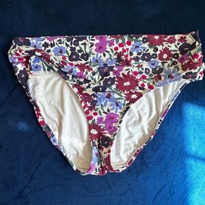 Anne Cole Women's Meadow Bouquet Soft Band Mid Rise Bikini Swim Bottom